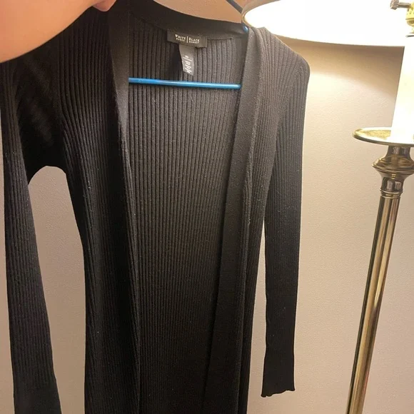 White House Black Market Black Ribbed Blazer - Picture 1 of 4